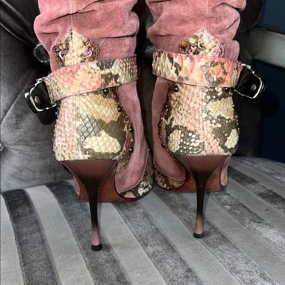 👑 El Dantés "Hecho a Mano" Spain Vintage Snakeskin & Suede Boots 👑 - Picture 7 of 9